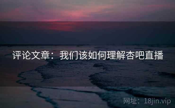 评论文章：我们该如何理解杏吧直播